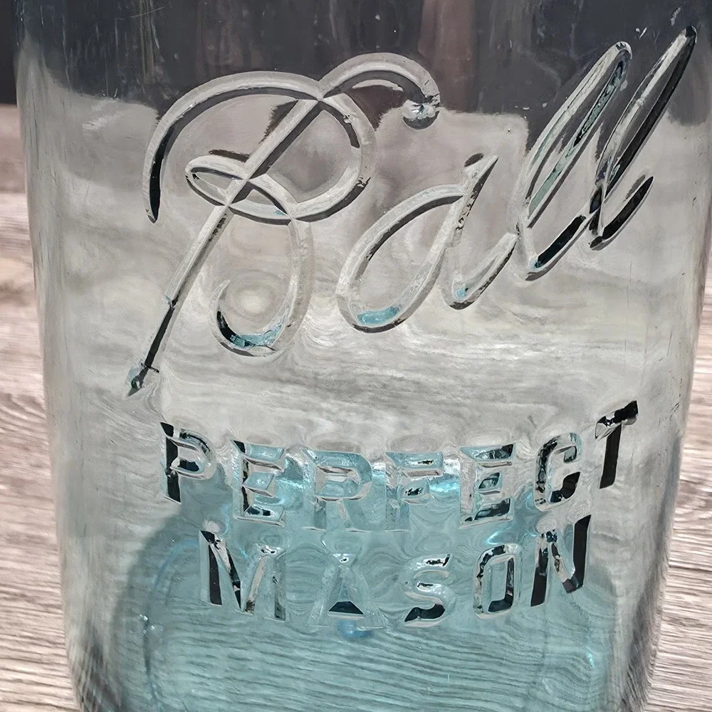 Vintage Blue Ball Perfect Mason Jar 2 Quart Half Gallon Canning Jar 8 Base